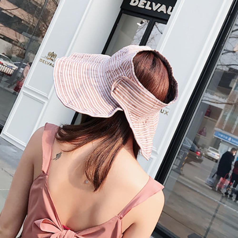 Adjustable Bucket Hat Anti-Sun Beach Hat Fashion Empty Top Sun Hat Outdoor Sports