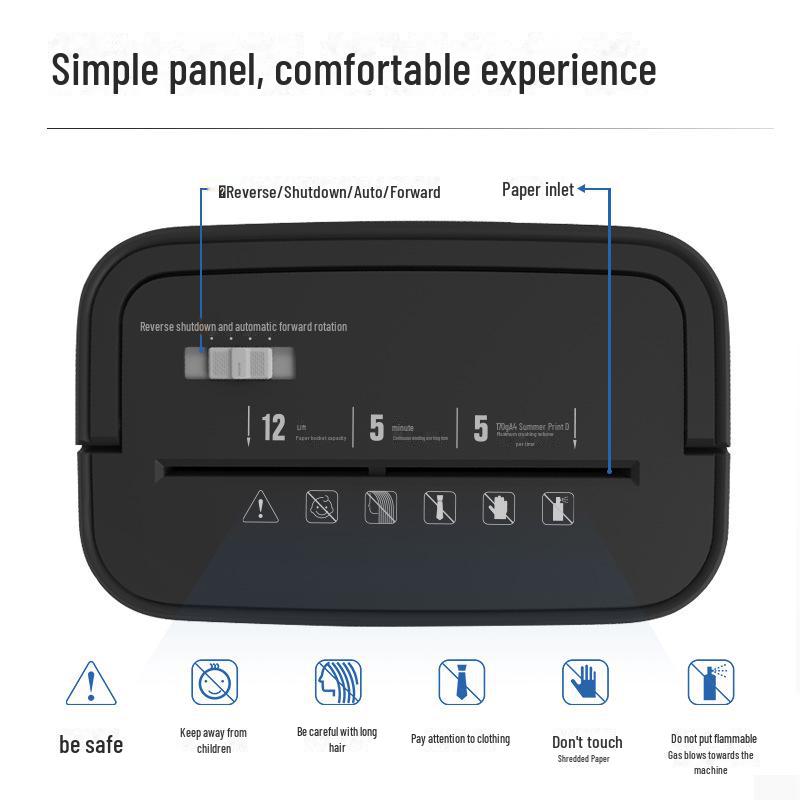 Deli 9939 Мощный электрический мини-шредер для офиса и дома, 4 уровня конфиденциальности