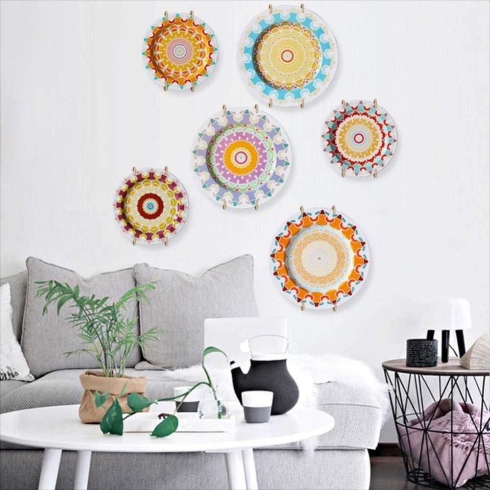 10 шт. 6/8/10/12 дюймов Пружинный подвесной крючок для тарелок Прочный Декоративный Держатель для тарелок Металлический Золотой Подвес для тарелок для стены Дома