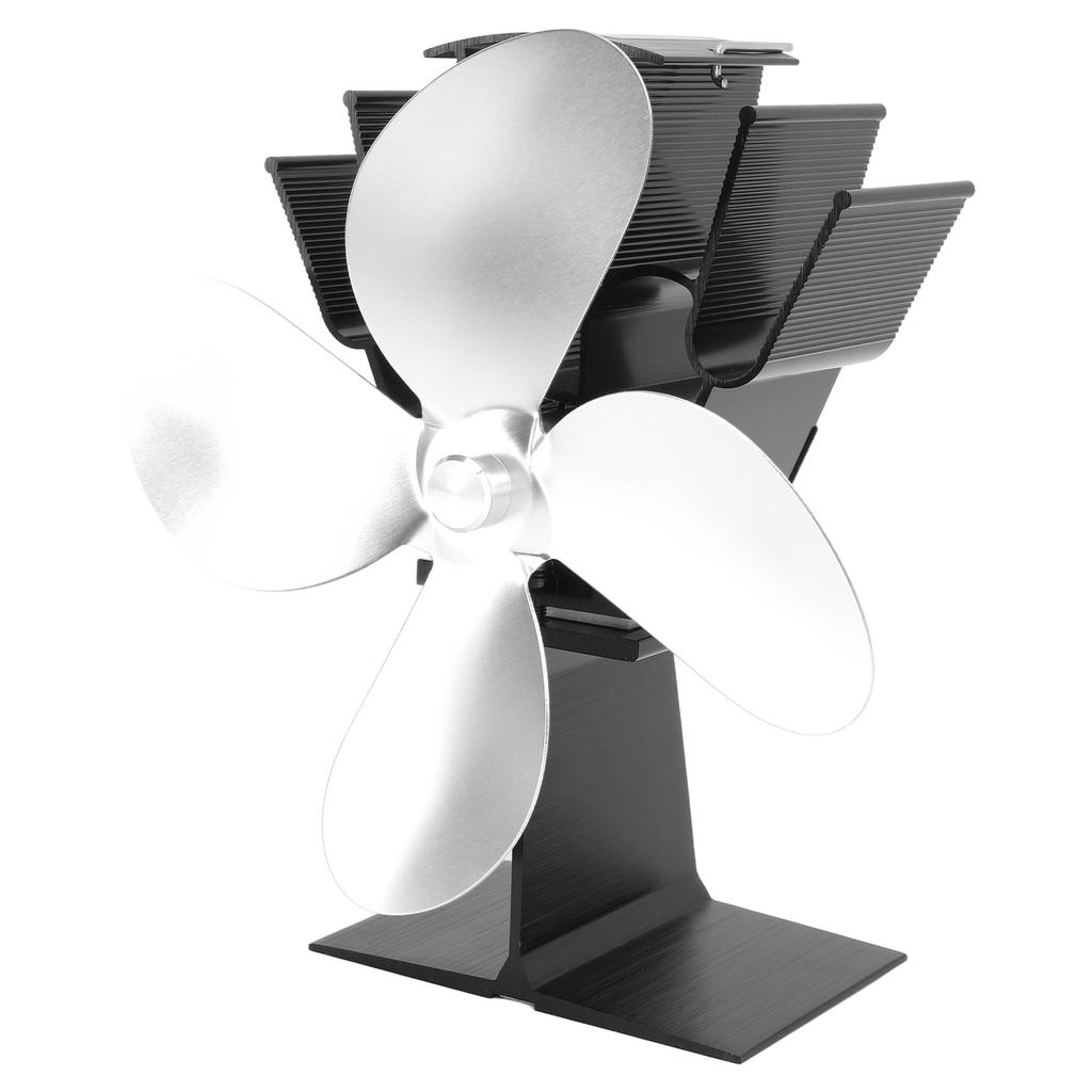 Вентилятор для плиты с 4 лопастями и термометром с тепловым экраном из алюминиевого сплава, бесшумный, с тепловым питанием