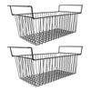 2Pcs Chest Freezer Organizer Bins Basket Stackable Storage Rack Metal Wire Black