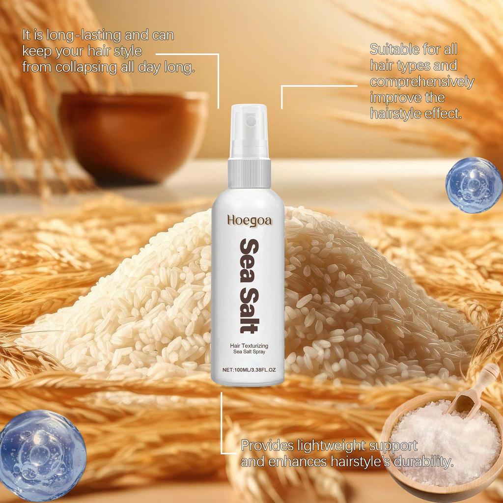 Hoegoa Sea Salt Dry Hair Spray Hair Leave-In Styling Dry Hair Spray Hairspray Refreshing Degreasing Oil Control Lazy Fluffy Smoothing Spray