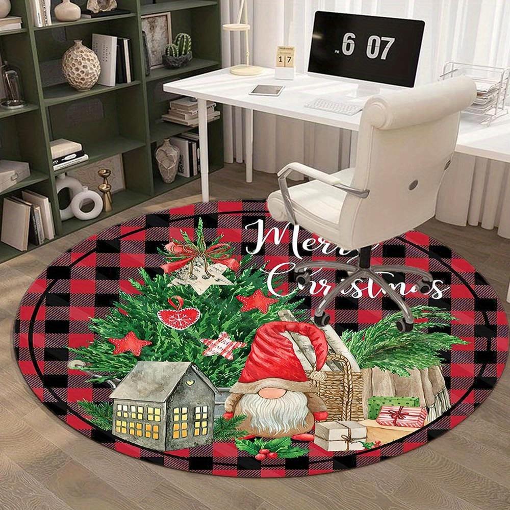 1 Piece Christmas Decoration Round Rug Suitable For Office Bedroom And Kitchen Home Decoration Christmas Decoration Gifts For Friends And Family