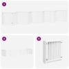 10 Piece Foldable White Dog Gate 800 cm Poplar Wood
