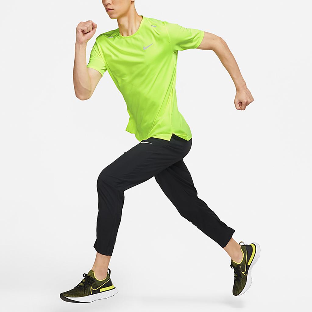 Nike Dri-Fit Rise 365 Running Breathable Quick-Drying Casual Sports Short-Sleeve T-Shirt Men Tops Fluorescent-Yellow CZ9185-702