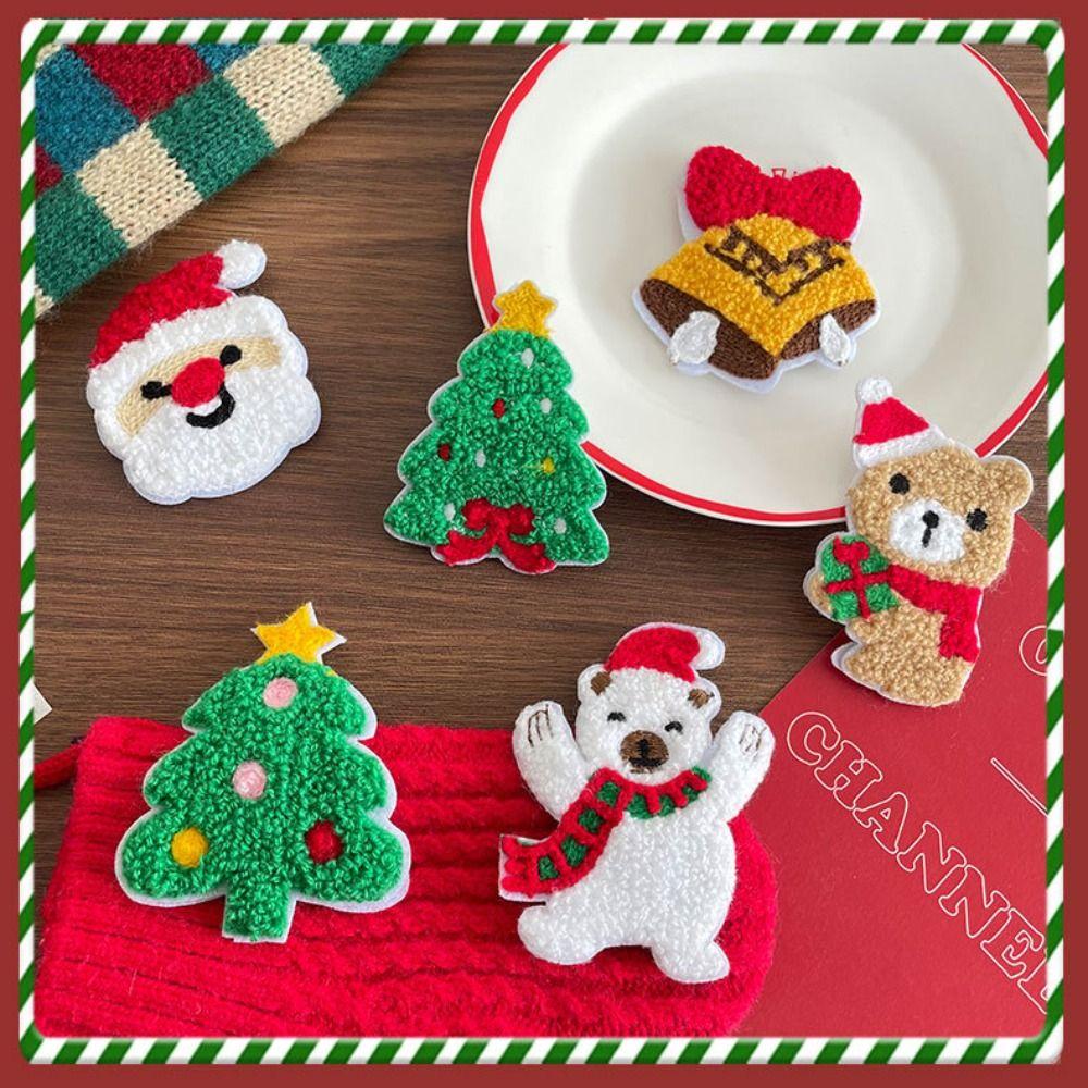 Creative Polar Bear Christmas Hair Clip Snowman Stocking Plush Xmas Barrettes Reindeer Snowflake Santa Claus Hairpin Christmas