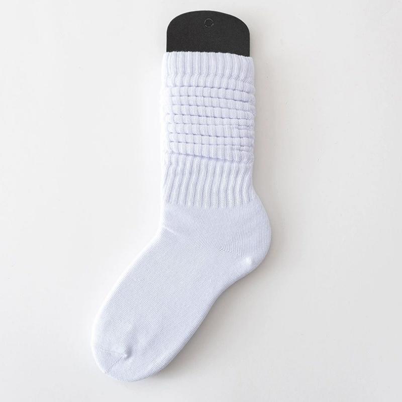 Женские носки-гольфы модные трендовые универсальные белые однотонные базовые носки удобные дышащие носки средней длины