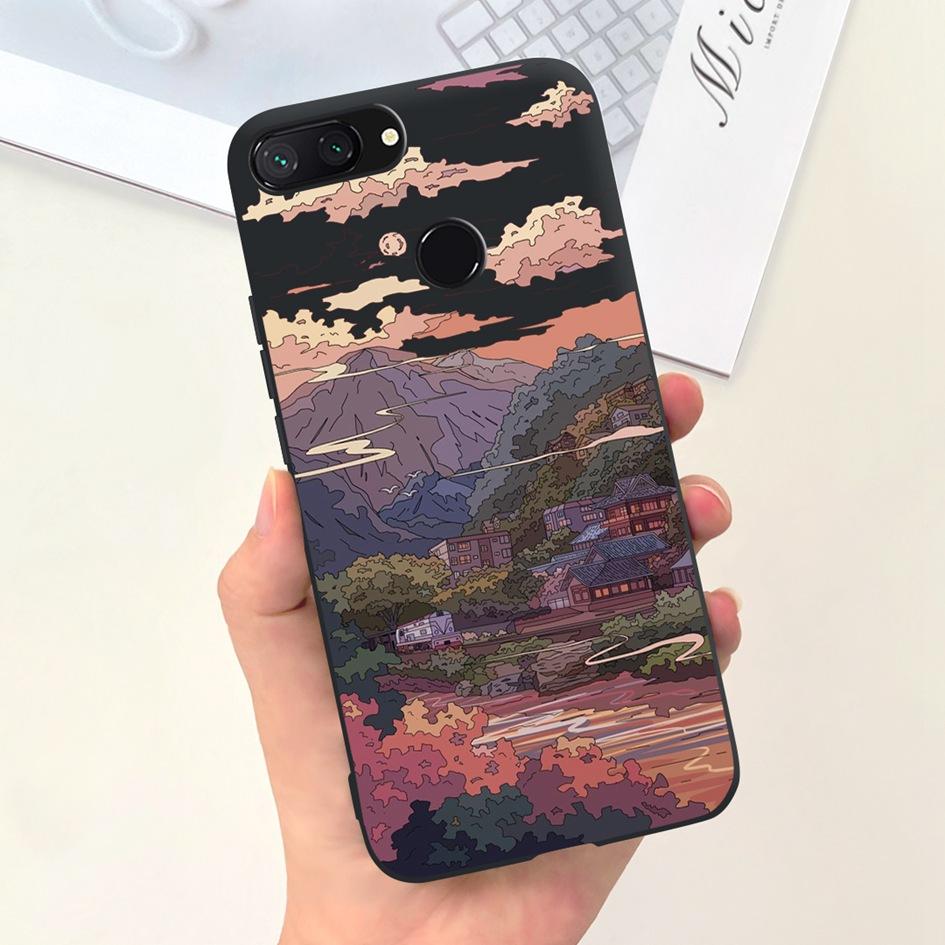 For Xiaomi Mi 8 Lite Case 6.26" Fashion Landscape Girls Bumper Soft Silicone Phone Cover For Xiomi Mi 8 Lite Funda Mi8Lite Pouch