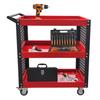 Stainless Steel Multi-Layer Tool Cart: Heavy-Duty Mobile Trolley with Pegboard for Auto Repair Shops