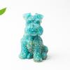 Щенок Шнауцера Смоляная Хрустальная Статуэтка Предметы Декора Дома Розовый Хрусталь Камень Любви Скульптуры и Фигурки Шнауцера Декор Дома