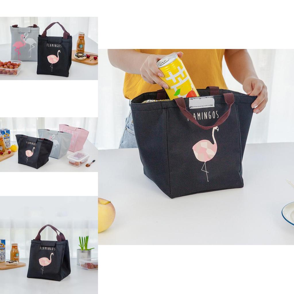 Элегантная сумка для ланча с фламинго из премиальной ткани Оксфорд для хранения горячей и холодной пищи