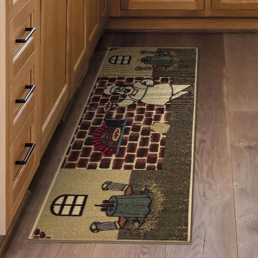 Kitchen Mat Kitchen Non-slip Long Rugs Kitchen Carpet Absorbent Retro Floor Mat Carpet for Living Room Bathroom Entrance Doormat