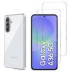 Case and Screen Protector - Phonillico® - Samsung Galaxy A36 5G - Flexible - Transparent - 2 Tempered Glass