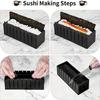 10Pcs DIY Sushi Maker Set - Includes Plastic Sushi Roller, Rice Mold, Spreader, and Kitchen Tools - Perfect for Home Cooking