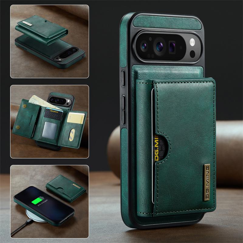 Кожаный чехол-книжка 2-в-1 со съемной магнитной крышкой для Google Pixel 10 Pro XL Pixel 9 Pro Pixel 8 Pro, винтажный кошелек с карманом для карт, задняя крышка, коке