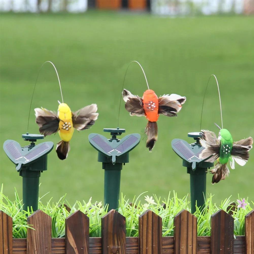 1/2/3PCS Solar Powered Flying Butterflies Auto Flying Bird Garden Dancing Fluttering Butterfly Hummingbird Yard Home Decor