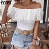 Women's Fashion Casual Summer Spring Solid Color Print Short Sleeve One Shoulder Blouses & Shirts