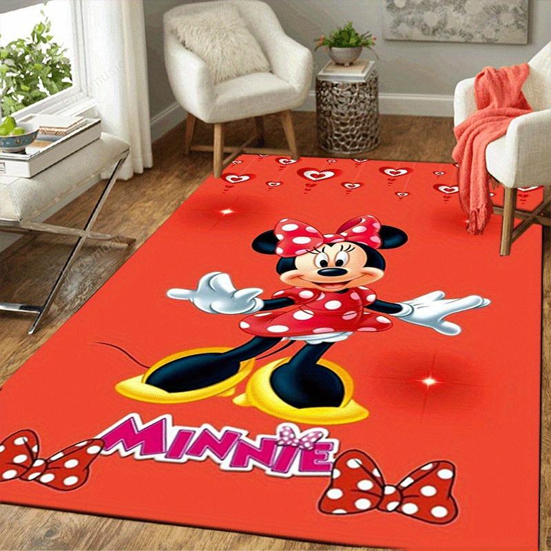 1pc Cute Minnie Pattern Area Rug Soft Flannel Floor Mat for Living Room,Office,Bedroom and Carpet