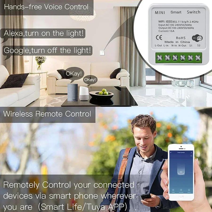 Tuya Smart WiFi Wireless Switch RF433Mhz Приложение Таймер Вкл/Выкл Alexa Google Home Голосовое управление Умный и удобный дом
