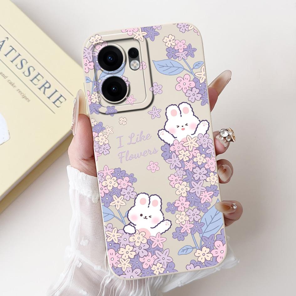 Чехол для Oppo Reno 13F 2025 Милый Кролик Панда Цветок Мягкий Силикон Ударопрочный Чехол для OPPO Reno13 FS Fundas RENO13F Чехол для Телефона