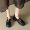 Маленькие кожаные туфли в британском стиле для женщин, весенне-осенние, универсальные лоферы на толстой подошве