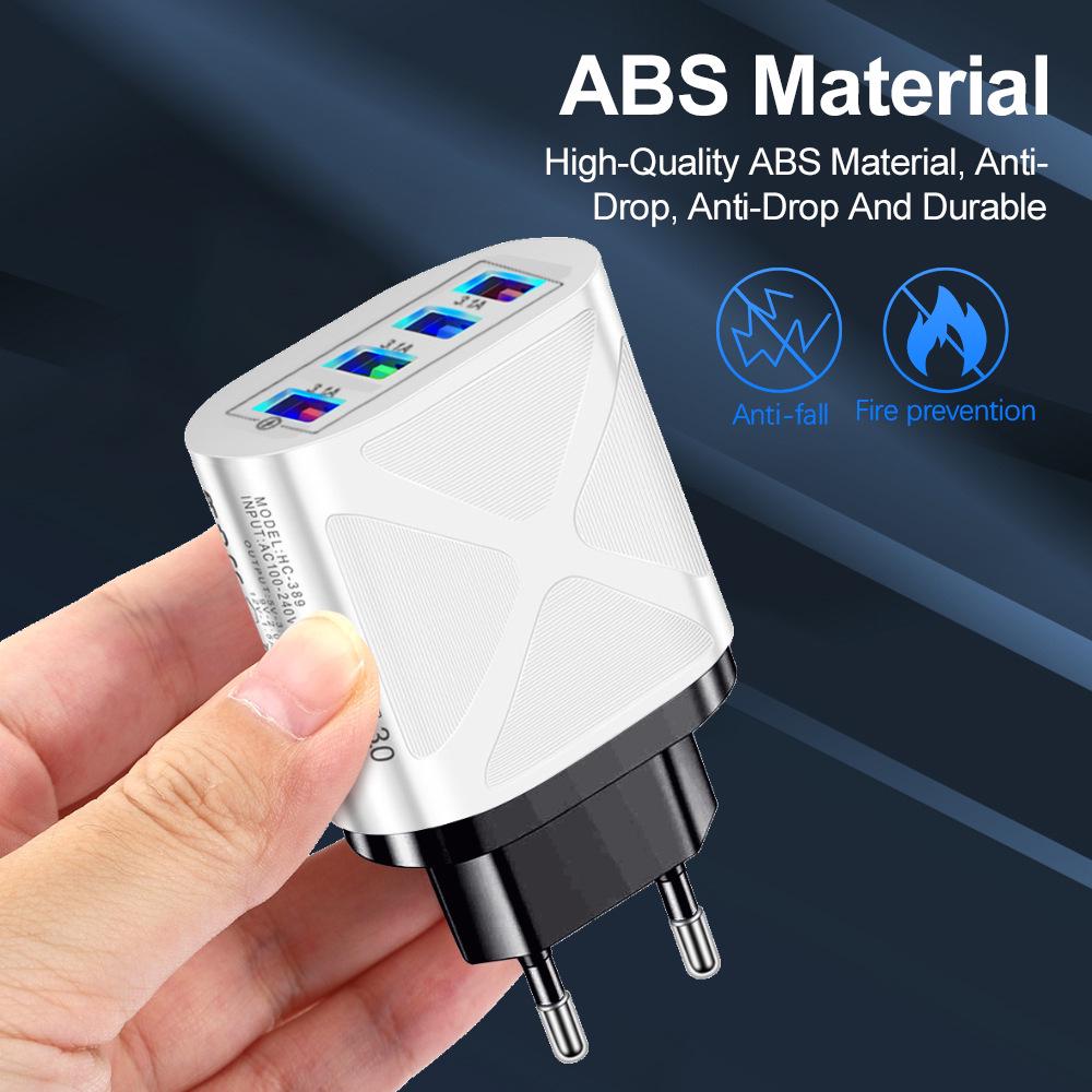 New Multi-Port Travel Charger 4 USB 5V/2.4A, Fast Charging with AU/EU/UK/US Plugs