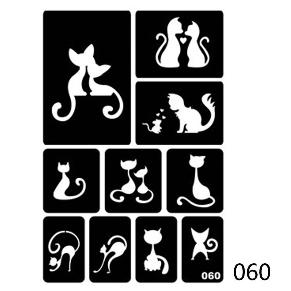 40 стилей, маленькие трафареты для татуировок с аэрографом для женщин и детей, шаблон для рисования, трафарет для татуировки хной для рисования, блестящие татуировки