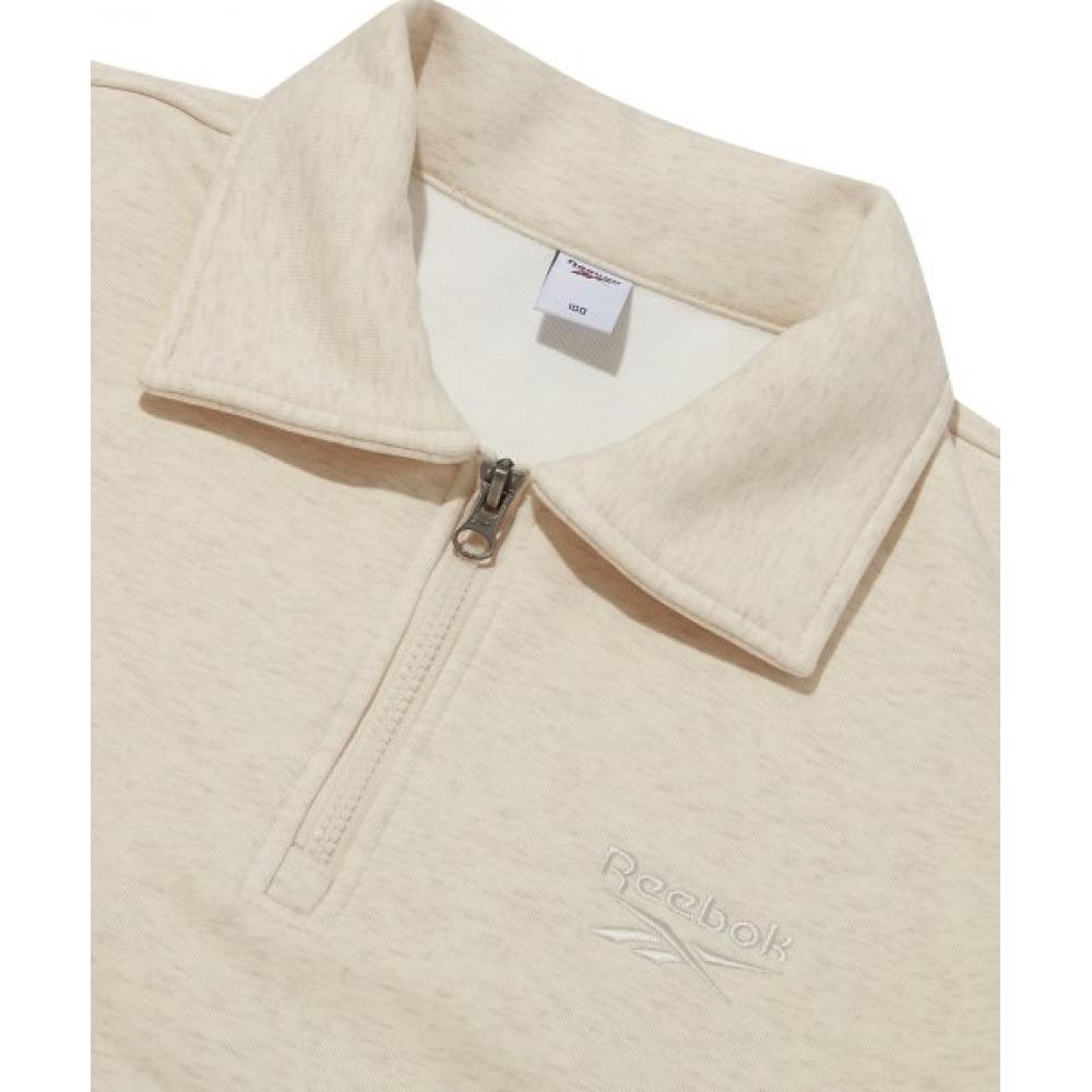 Reebok Толстовка Vector Half Zip Up бежевого цвета