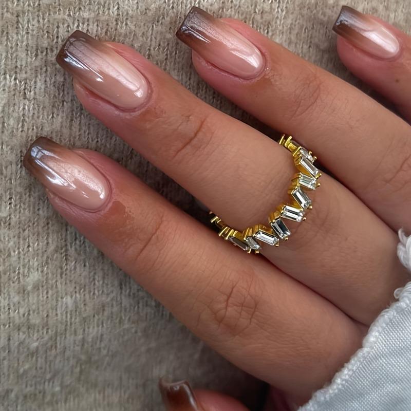 24pcs Wearable Nails Classic Fashion Gradient Nail Art Advanced Art Wearable Nail Beauty and Health Products