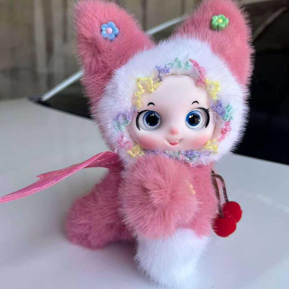 Soft Plush Vinyl Bunny Keychain Anime Keychain Vinyl Face Bag Charm Daily Use