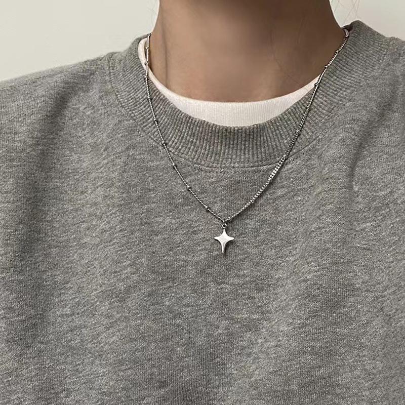 Ins Style Simple Trendy Star Choker Necklace Pendant Neck Chain Sweater Chain For Women Men  Party Jewelry Accessories