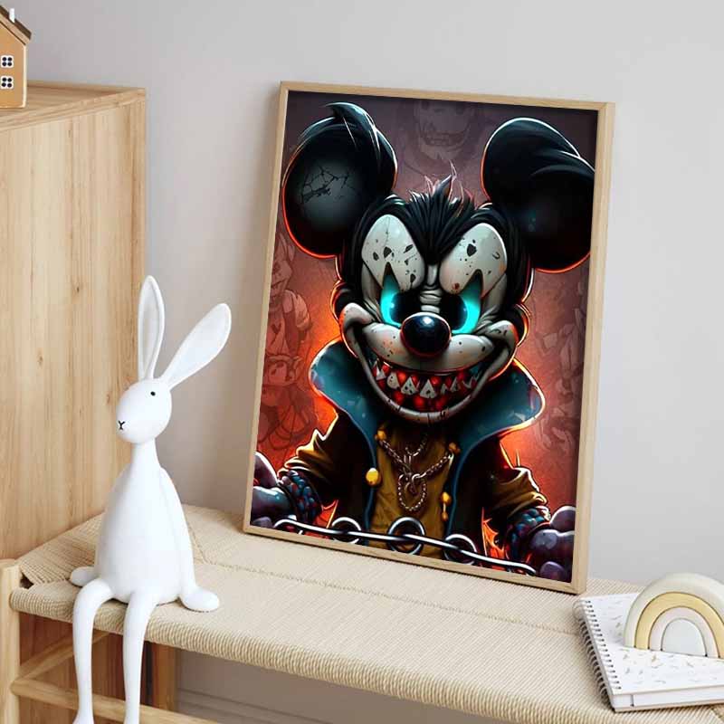 Disney Алмазная живопись Темный стиль Микки Маус Модное Арт-изображение, Мультфильм 5D Алмазная вышивка крестом Мозаика Домашний Декор Подарок
