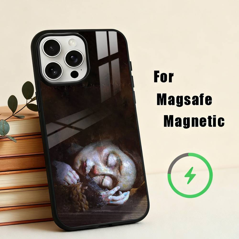Чехол для телефона 'Девочка, которая плакала жемчугом' для iPhone 17, 16, 15, 14, 13, 12, 11 Plus, Pro Max Магнитный для беспроводной зарядки Magsafe