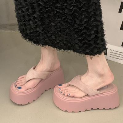 Женские шлепанцы на платформе, тапочки с перемычкой для пальца, роскошные туфли для платья, женские сандалии 2025, новые летние шлепанцы, Chanclas De Mujer