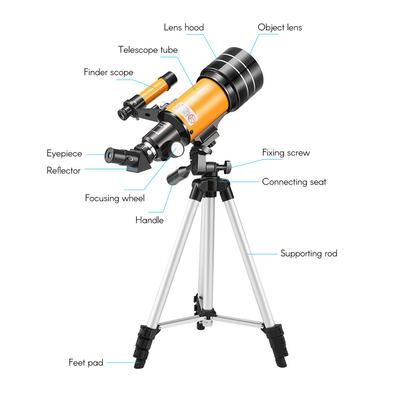 15X-150X 70 мм астрономический преломляющий монокулярный телескоп с большой апертурой и штативом окуляра от пыли