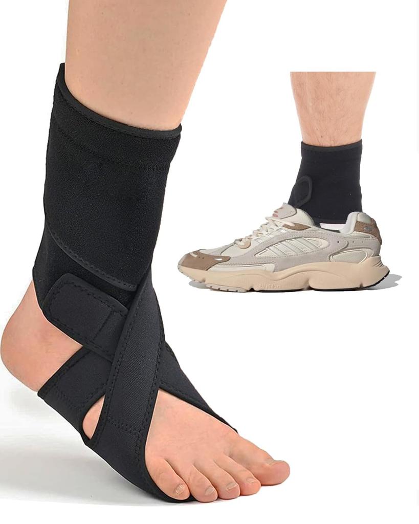 LITATA Foot Drop Orthotic Drop Foot Breathable Adjustable Ankle Black Support, Brace, Neoprene, Brace, (LEFT)