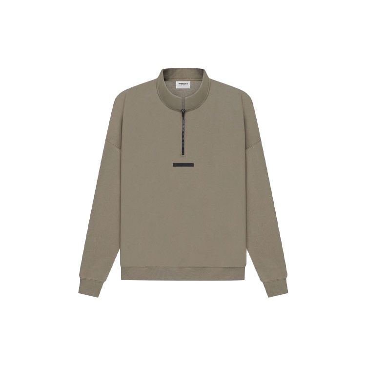 Fear of God Essentials Флисовая толстовка с воротником-стойкой и молнией SS21 Унисекс Толстовка Тауп FOG-SS21-592