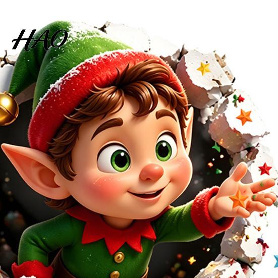 Removable Festive Toilet Art 3D Christmas Elf Wall Sticker, Waterproof PVC Sticker for Bathroom, Childlike Room Decorations Self-adhesive Art,