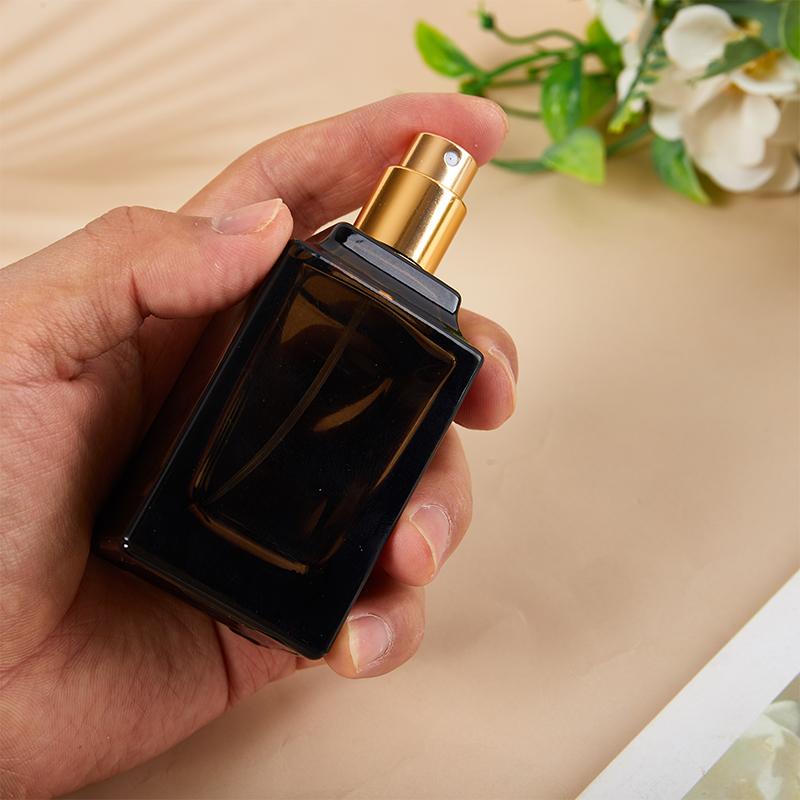 50 мл стеклянный многоразовый спиральный толстодонный квадратный стеклянный распылитель флакон для духов