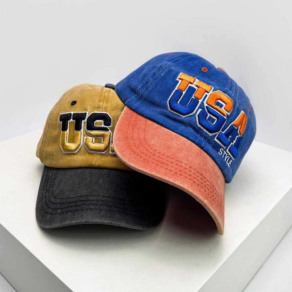 Поношенная старая вышитая бейсболка Вышитая бейсболка Европейская и американская ретро Универсальная защита от солнца бейсболка