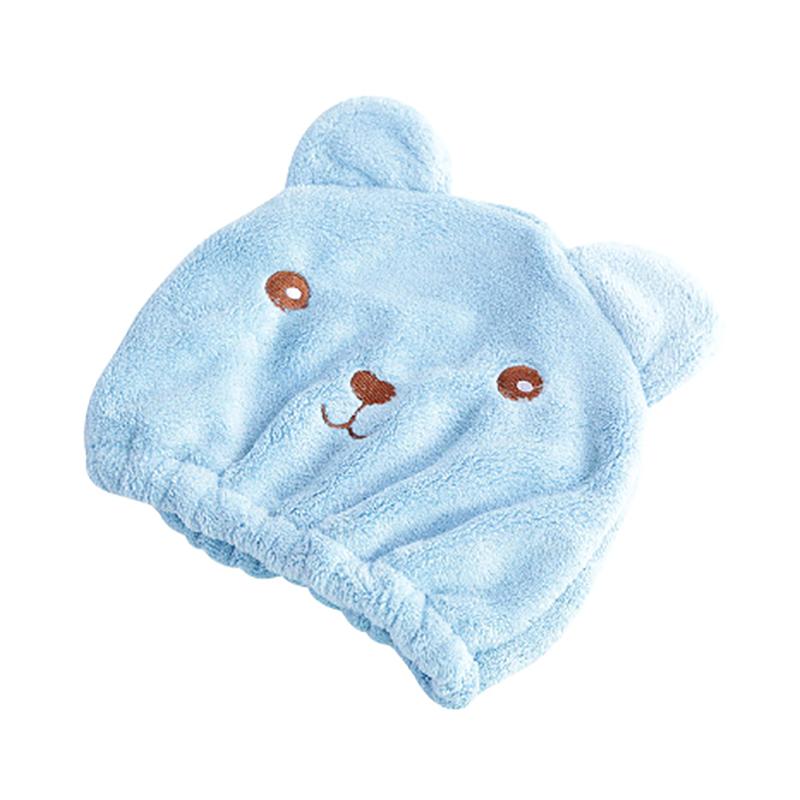 Сухая шапочка для волос для женщин, быстросохнущая, впитывающая, плотная, из микрофибры, полотенце для головы, корейская, милая, с вышитым медведем, шапочка для душа