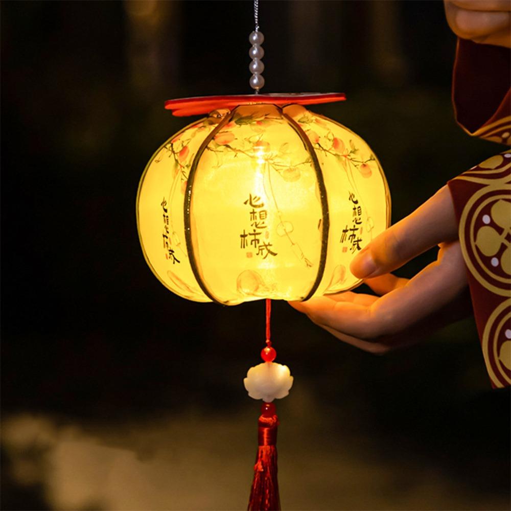 Древний Новый Год Фонарь-Хурма Ручная Работа с Кисточкой Светящийся Фонарный Ткань Благословение Ручной Фонарь Праздник Середины Осени