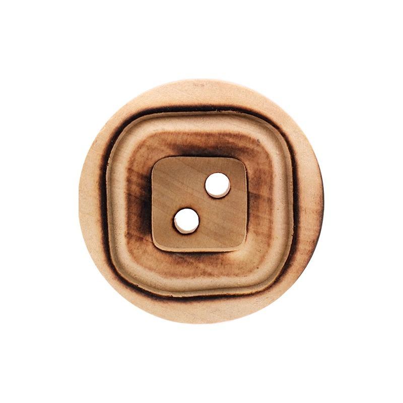 Liaoyuan Square, Baking Feeling Bread Wood Button Retro Log Color Button Design Feeling Two-Eye Button