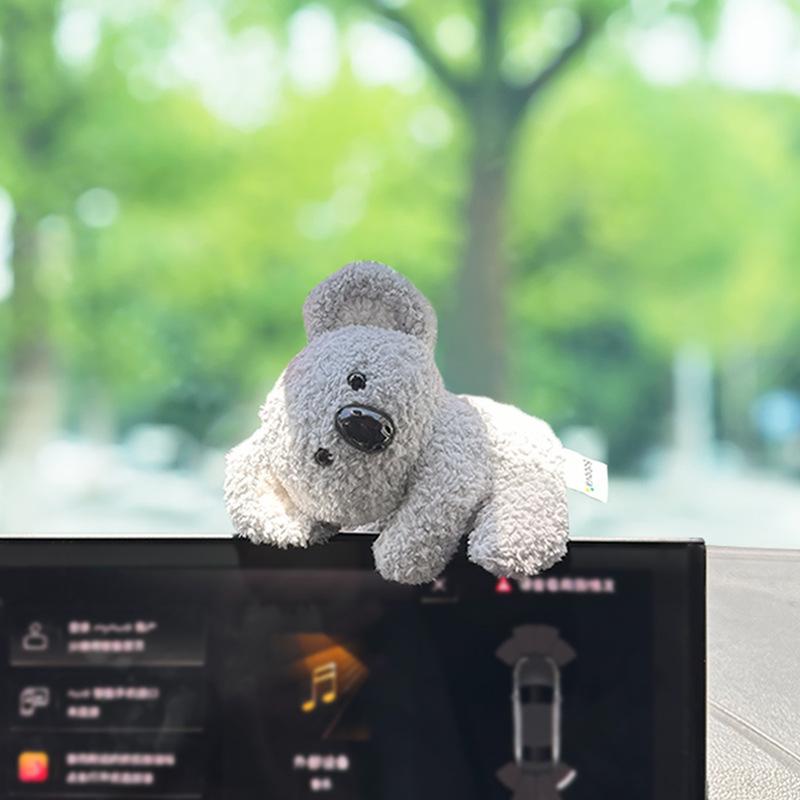 Plush car decorations, cute animal dashboard ornaments, computer ornaments