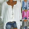 Women Summer Casual Fashion O-neck Long Sleeve Top Blouse T-Shirt