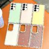 Suitable for Samsung S25 Mobile Phone Case A15 Flash Powder Transparent Edge Diamond A55 Luxury Laser Star S24 Protective Case 365G