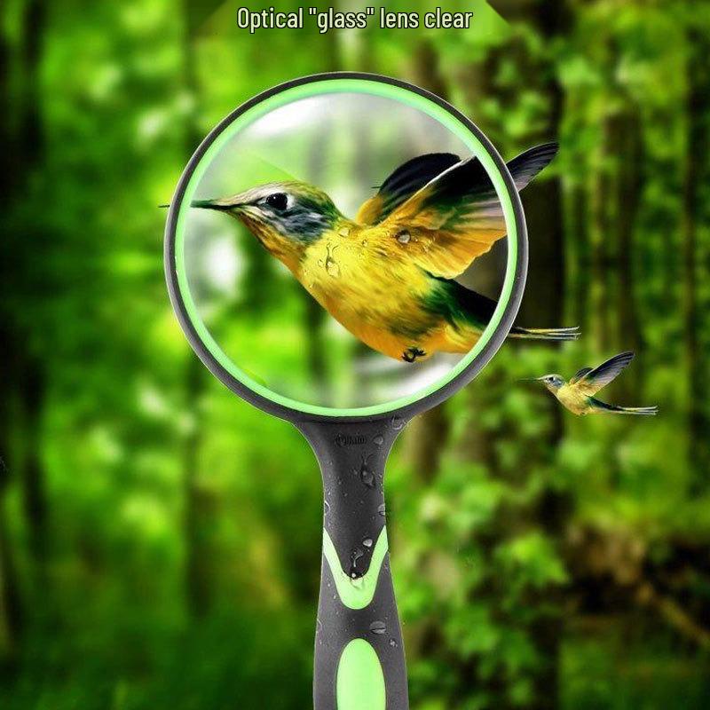 10x HD Ударопрочная ручная лупа с белой резиновой ручкой для чтения