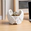 Горшок 'Ангельские Крылья', Декоративный Цветочный Горшок 3D Печати, Белый Цветочный Горшок с Крыльями для Суккулентов Маленьких Растений
