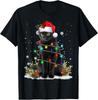 Black Cat Christmas Santa Hat Funny Meowy Cats Women Men Unisex T-Shirt