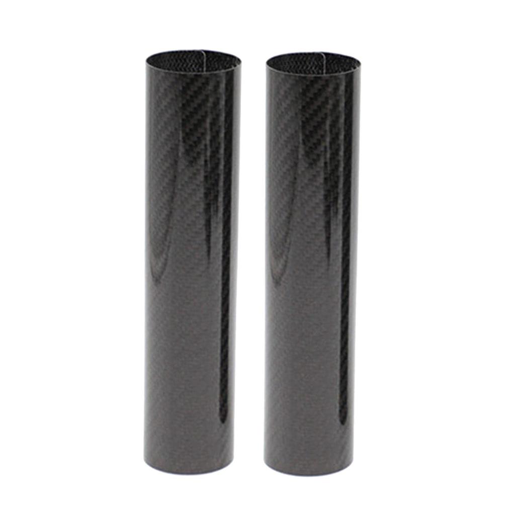 Shiwaki 2 Pcs Motorcycle Front Fork Shock Cover Protector Carbon Fiber Bike, 25CM
